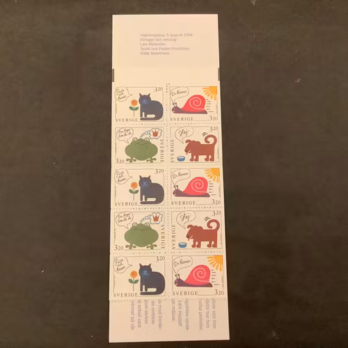 Hälsningsfrimärken III 1994 postfriskt häfte