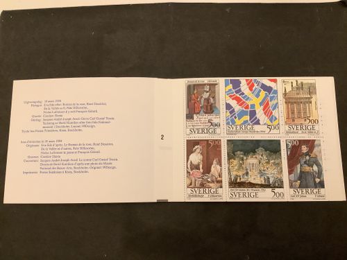 Kulturutbyte Sverige-Frankrike 1994 postfriskt häfte med cylindersiffra 2