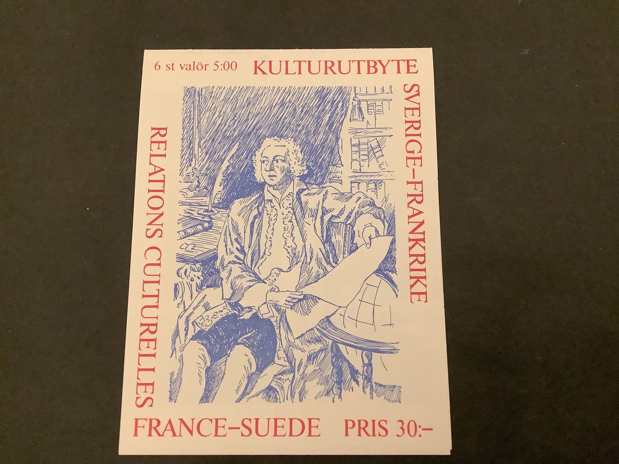 Kulturutbyte Sverige-Frankrike 1994 postfriskt häfte med cylindersiffra 2