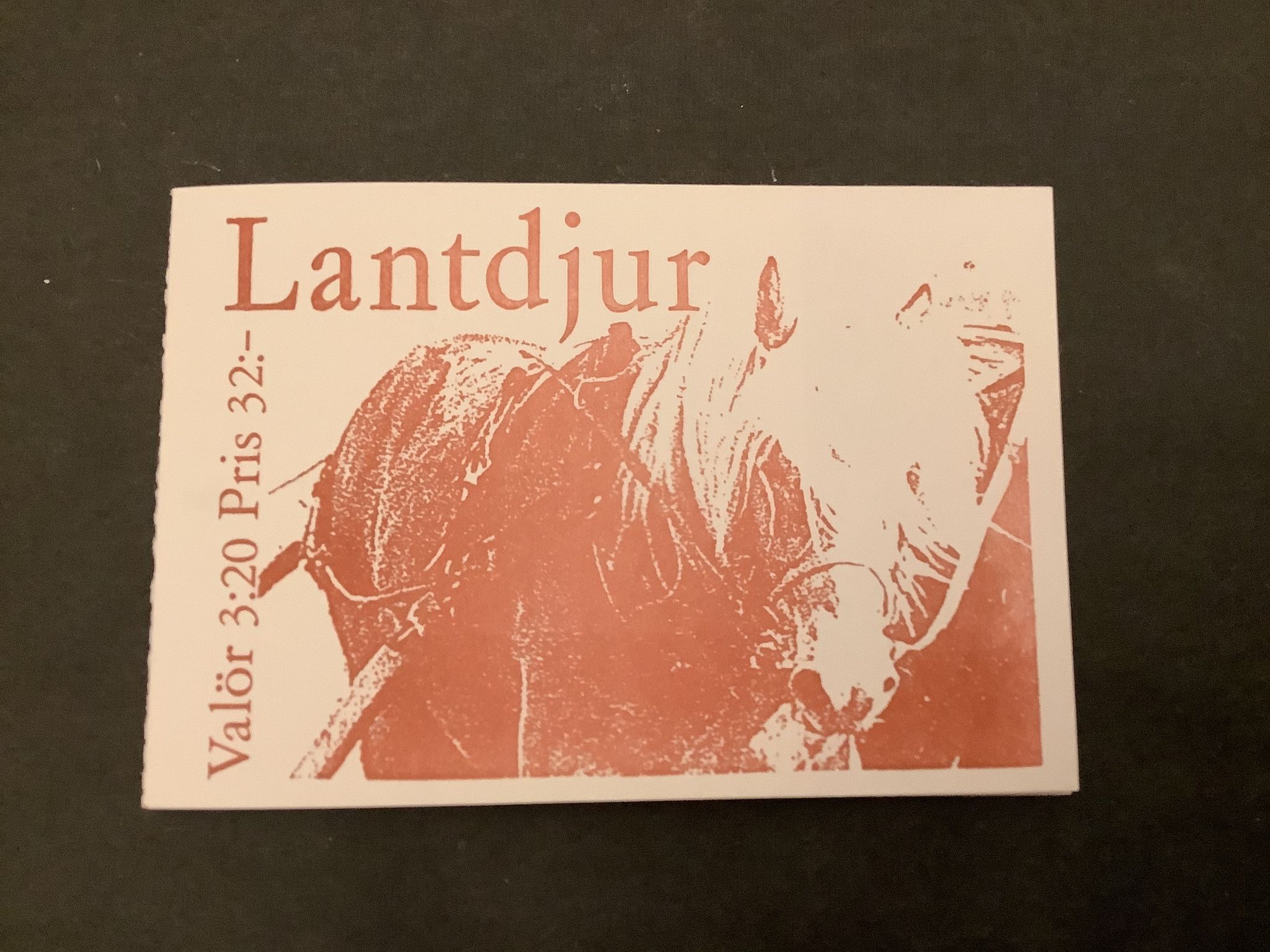 Lantdjur I 1994 postfriskt häfte med kontrollnummer