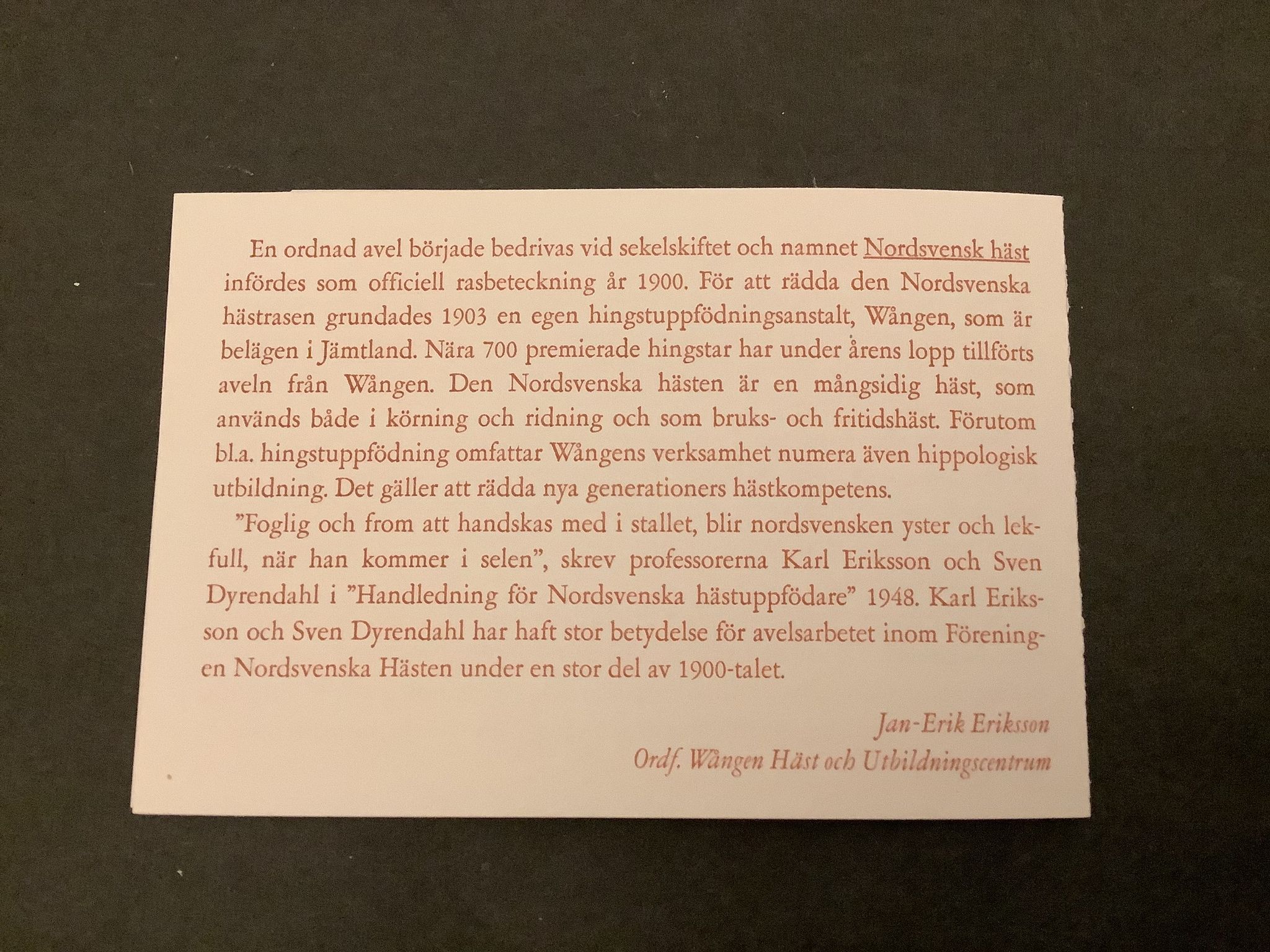 Lantdjur I 1994 postfriskt häfte med kontrollnummer