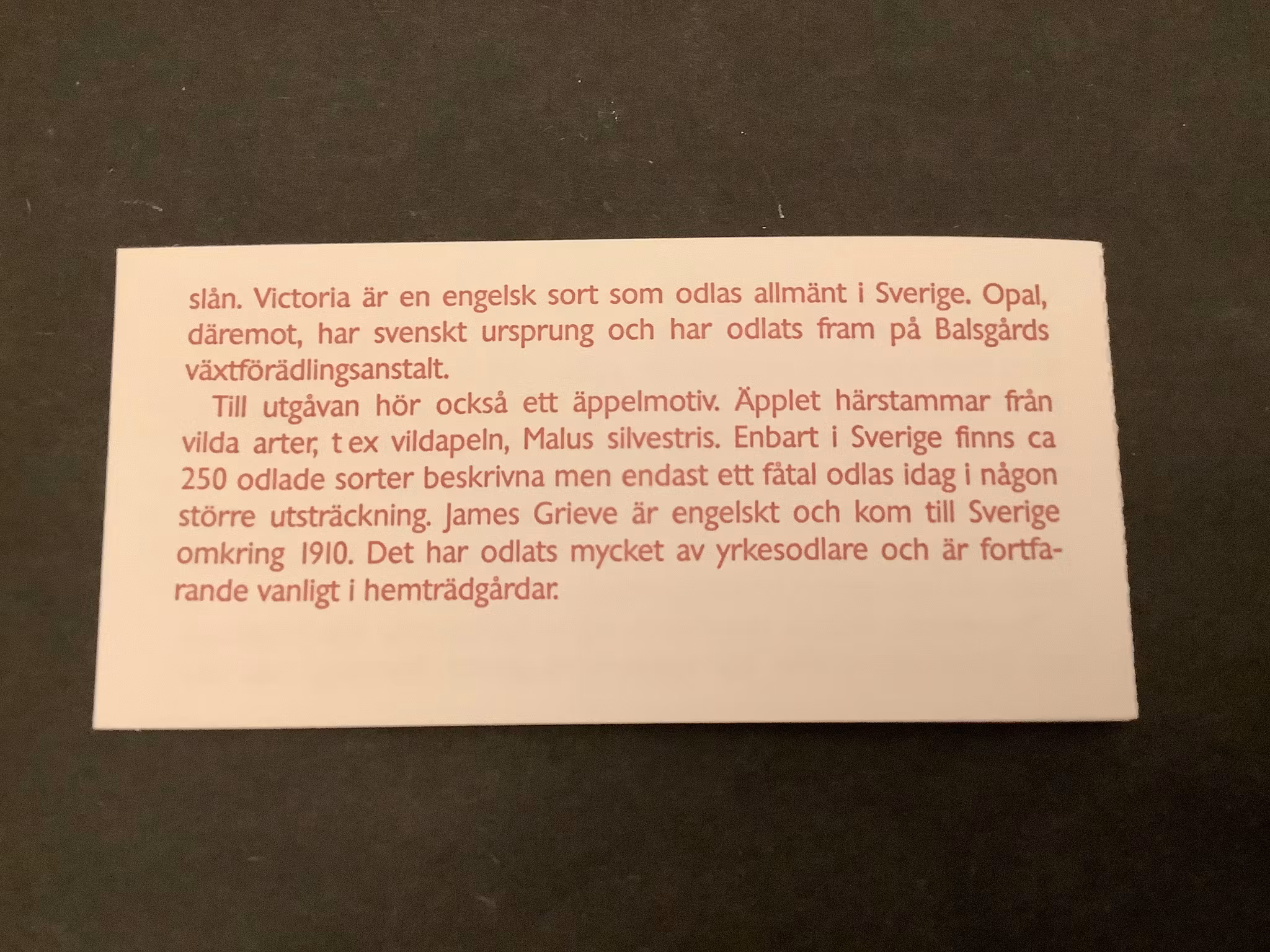 Äpplen och plommon 1994 postfriskt häfte