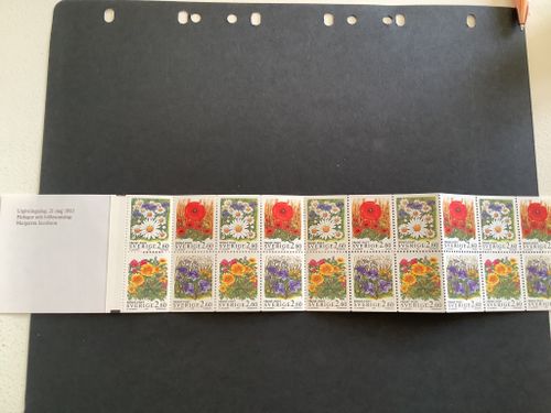 Rabattmärken XV Sommarblommor postfriskt häfte