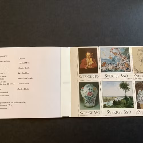 Nationalmuseum 250 år 1992 postfriskt häfte