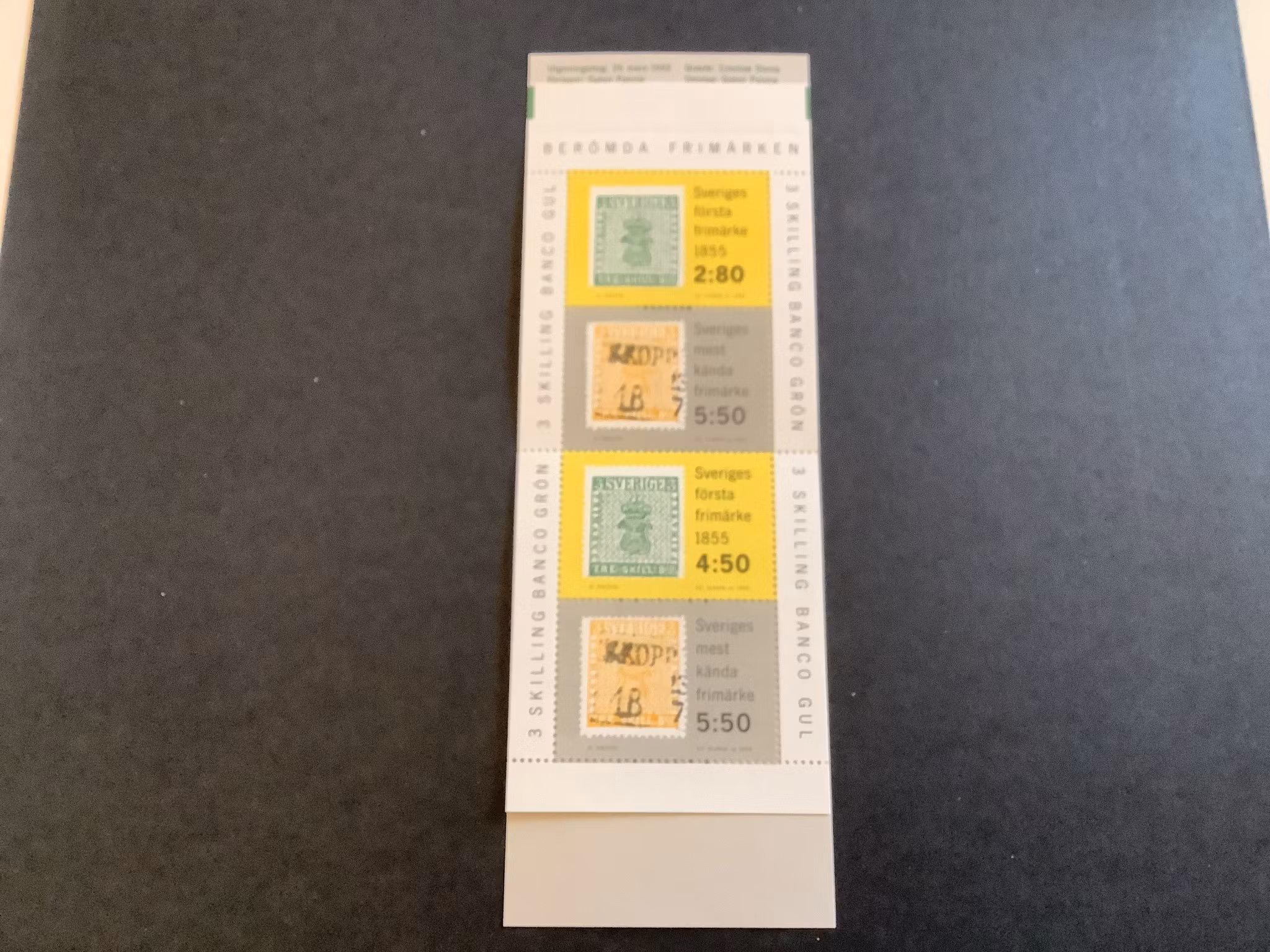 Berömda frimärken 1992 postfriskt häfte