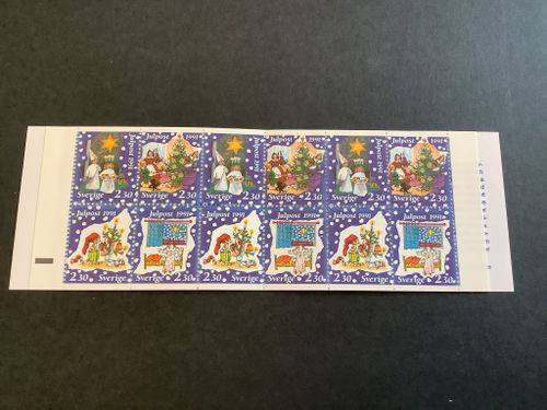 Inrikes julpost 1991 postfriskt häfte