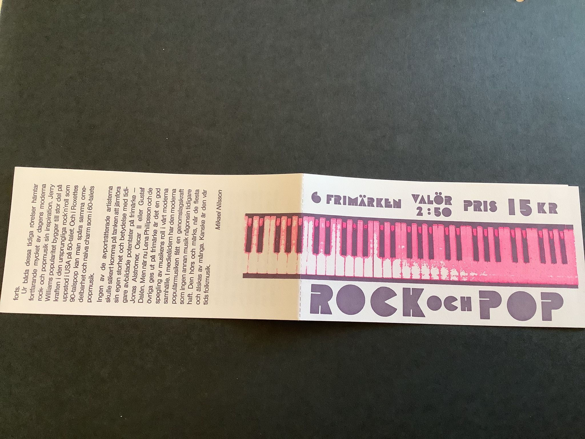 Rock o Pop postfriskt häfte med cylindersiffra 1