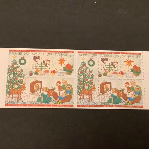 Inrikes julpost 1989 postfriskt häfte