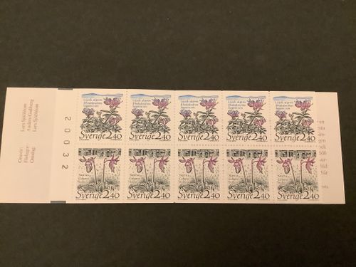 Nationalparker 1 1989 postfriskt häfte med kontrollnummer och ryggtryck