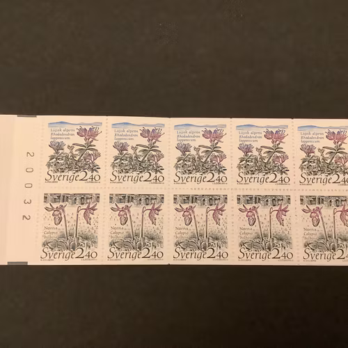 Nationalparker 1 1989 postfriskt häfte med kontrollnummer och ryggtryck