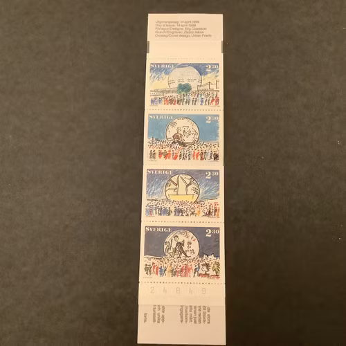 Globen 1989 postfriskt häfte med kontrollnummer