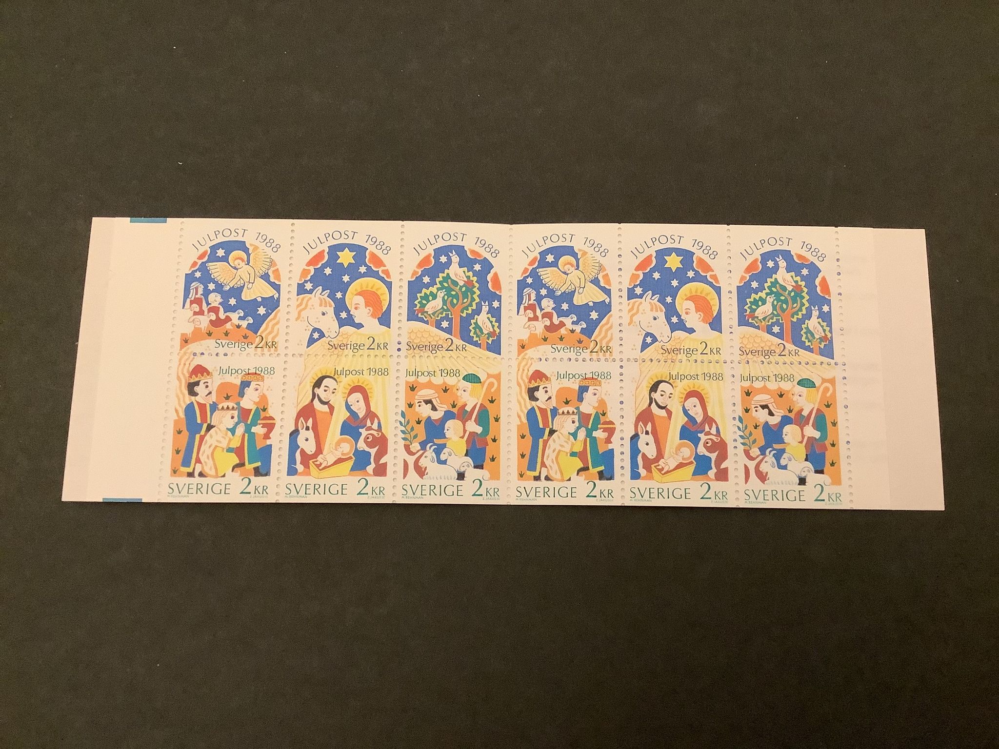 Julpost inrikes 1988 postfriskt häfte