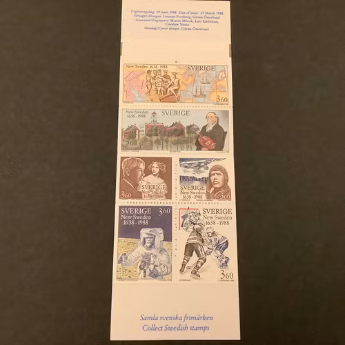 New Sweden 1988 postfriskt häfte