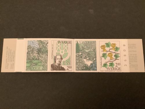 Botaniska trädgårdar 1987 postfriskt häfte med kontrollnummer
