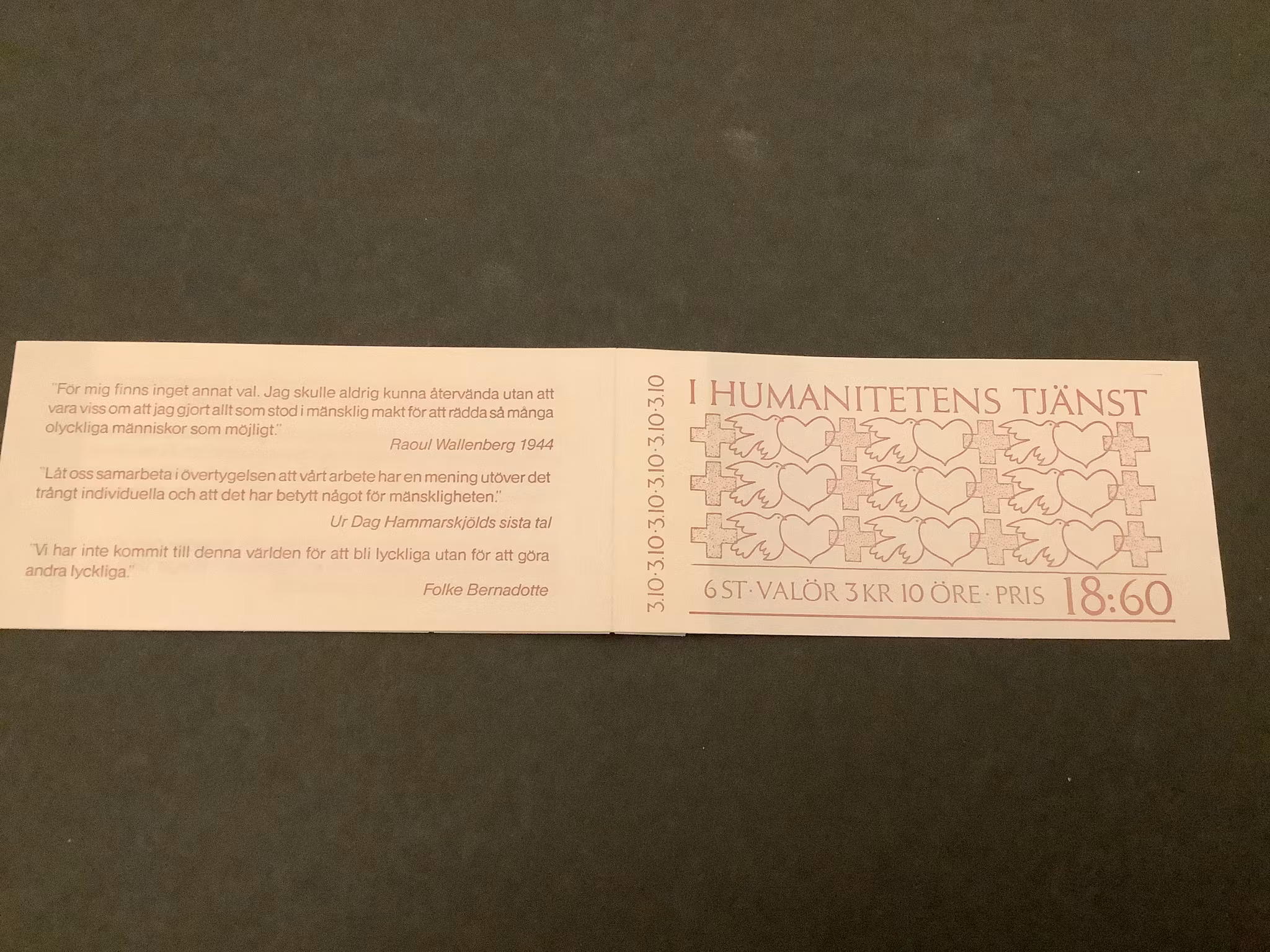 I humanitetens tjänst 1987 postfriskt häfte