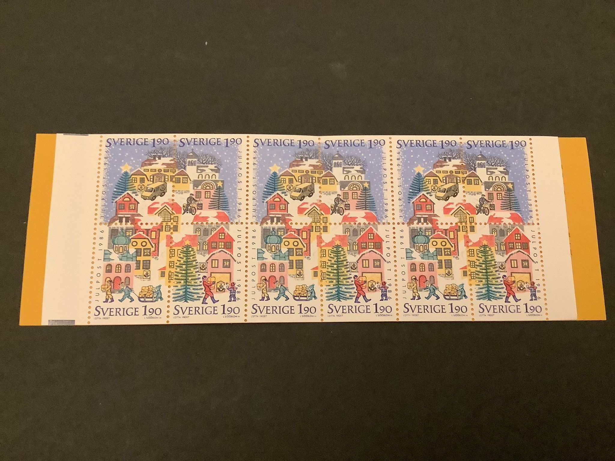 Julpost inrikes 1986 postfriskt häfte
