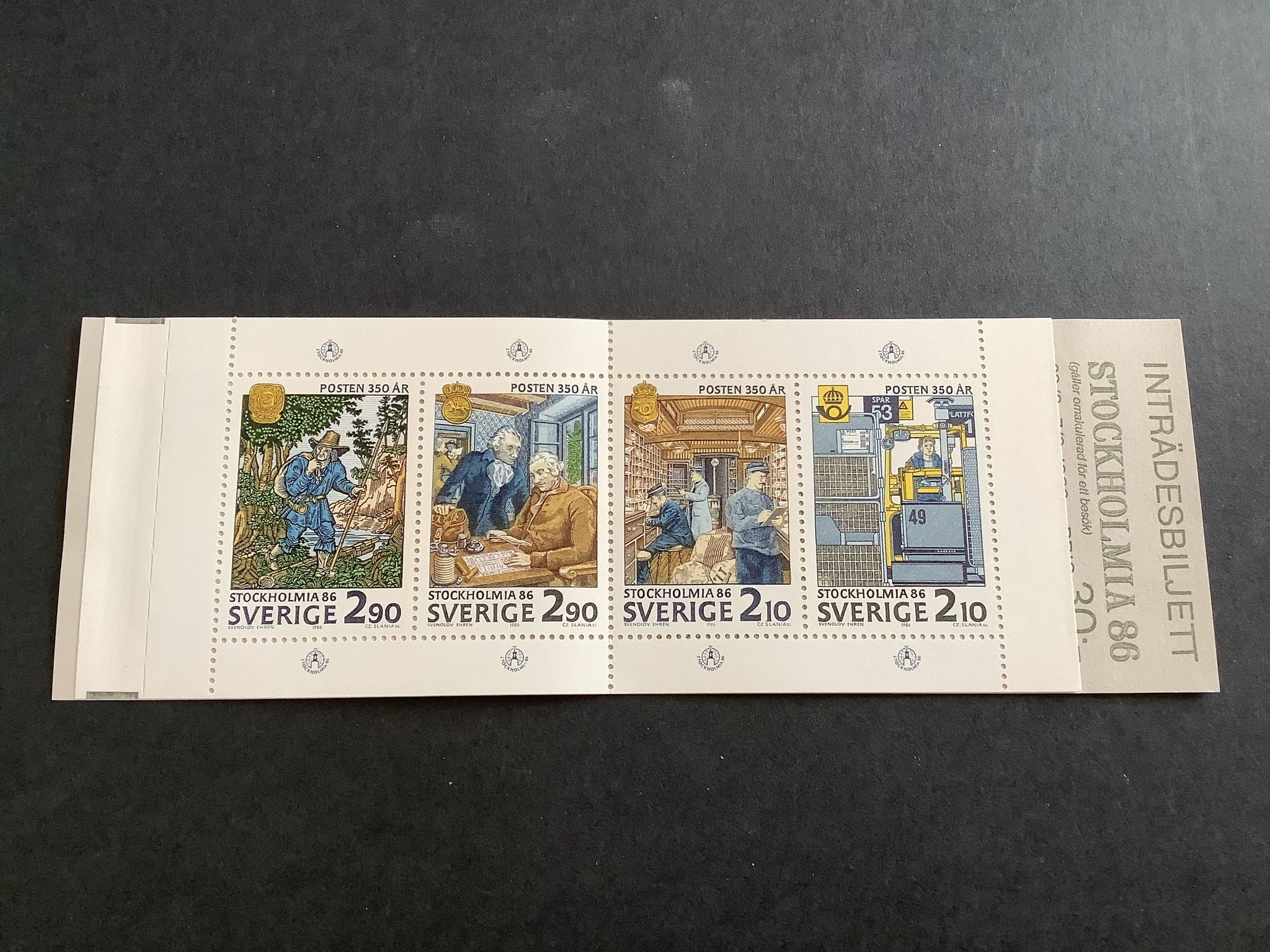 Stockholmia 86 V 1986 postfriskt häfte