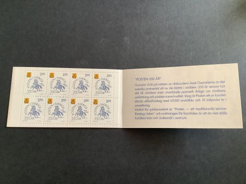 Posten 350 år 1986 postfriskt häfte