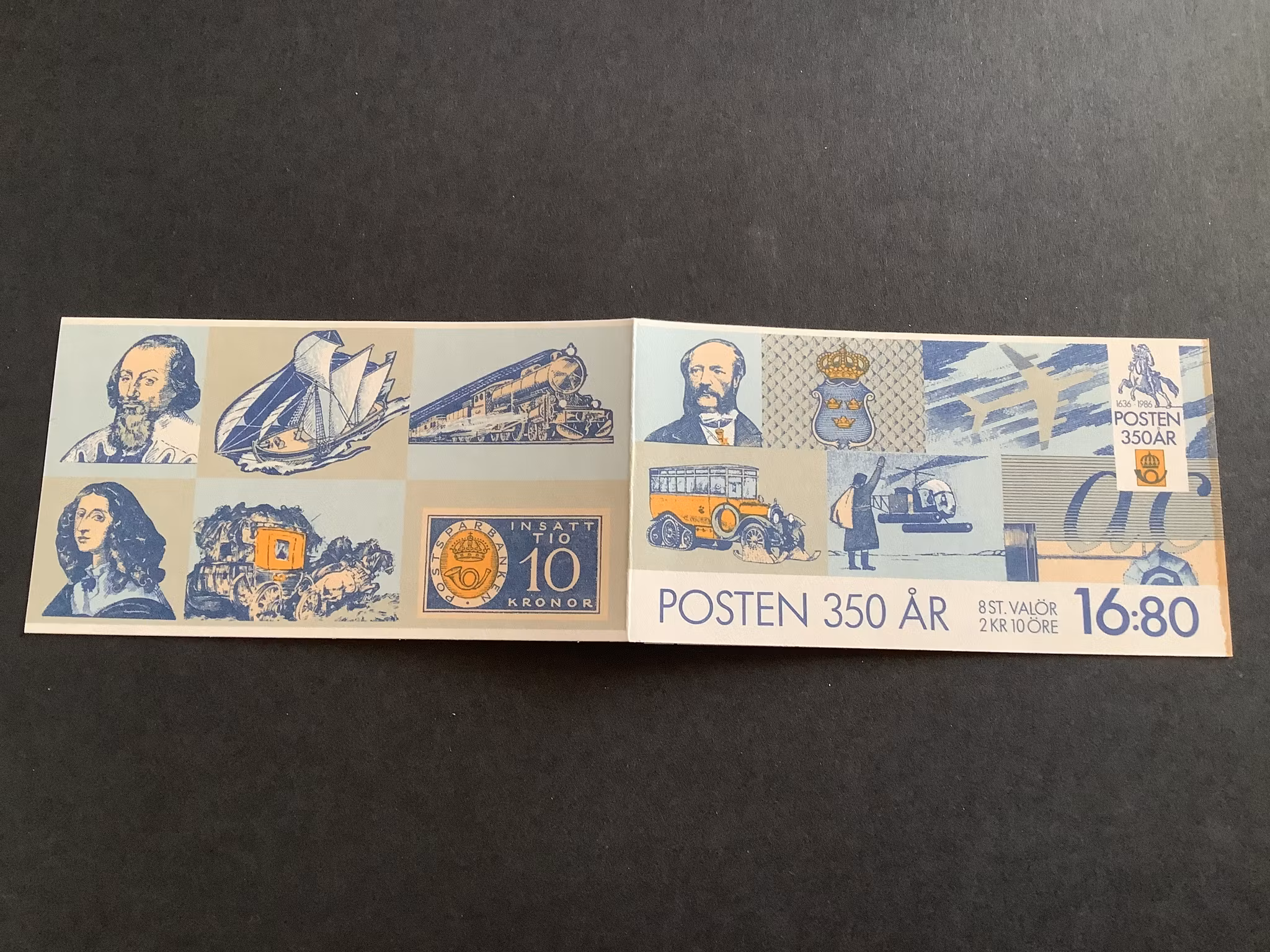 Posten 350 år 1986 postfriskt häfte