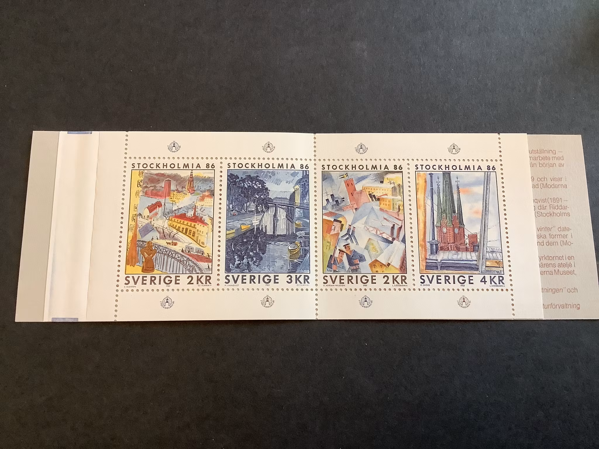Stockholmia 86 III 1985 postfriskt häfte