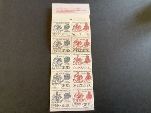 Knut den helige 1985 postfriskt häfte med cylindersiffra