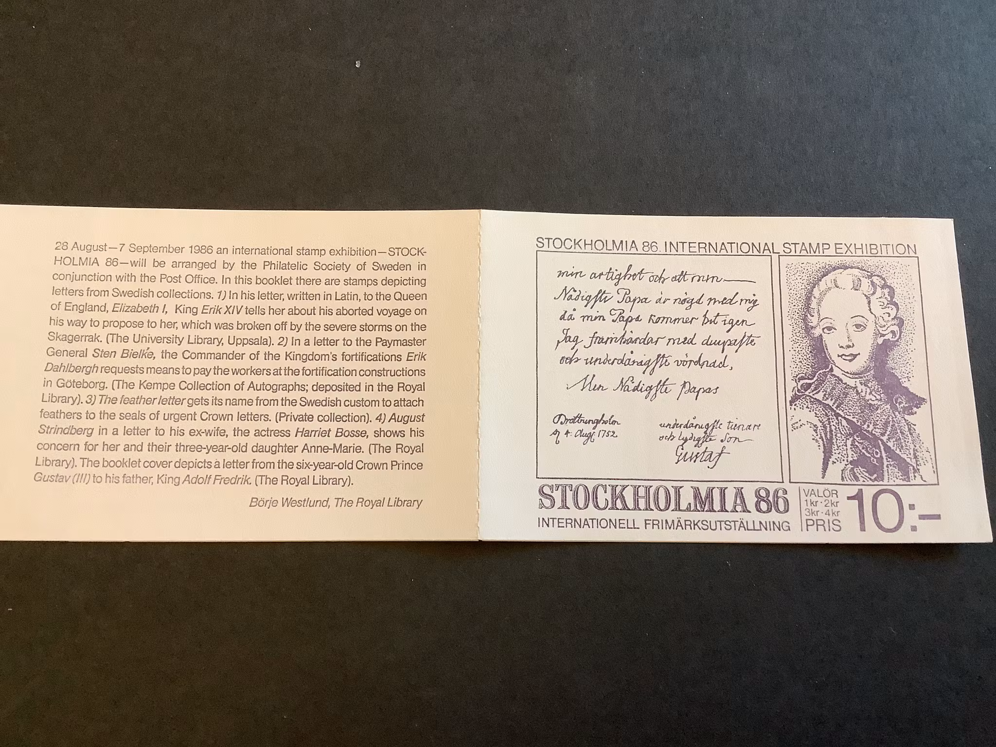 Stockholmia 86 II postfriskt häfte