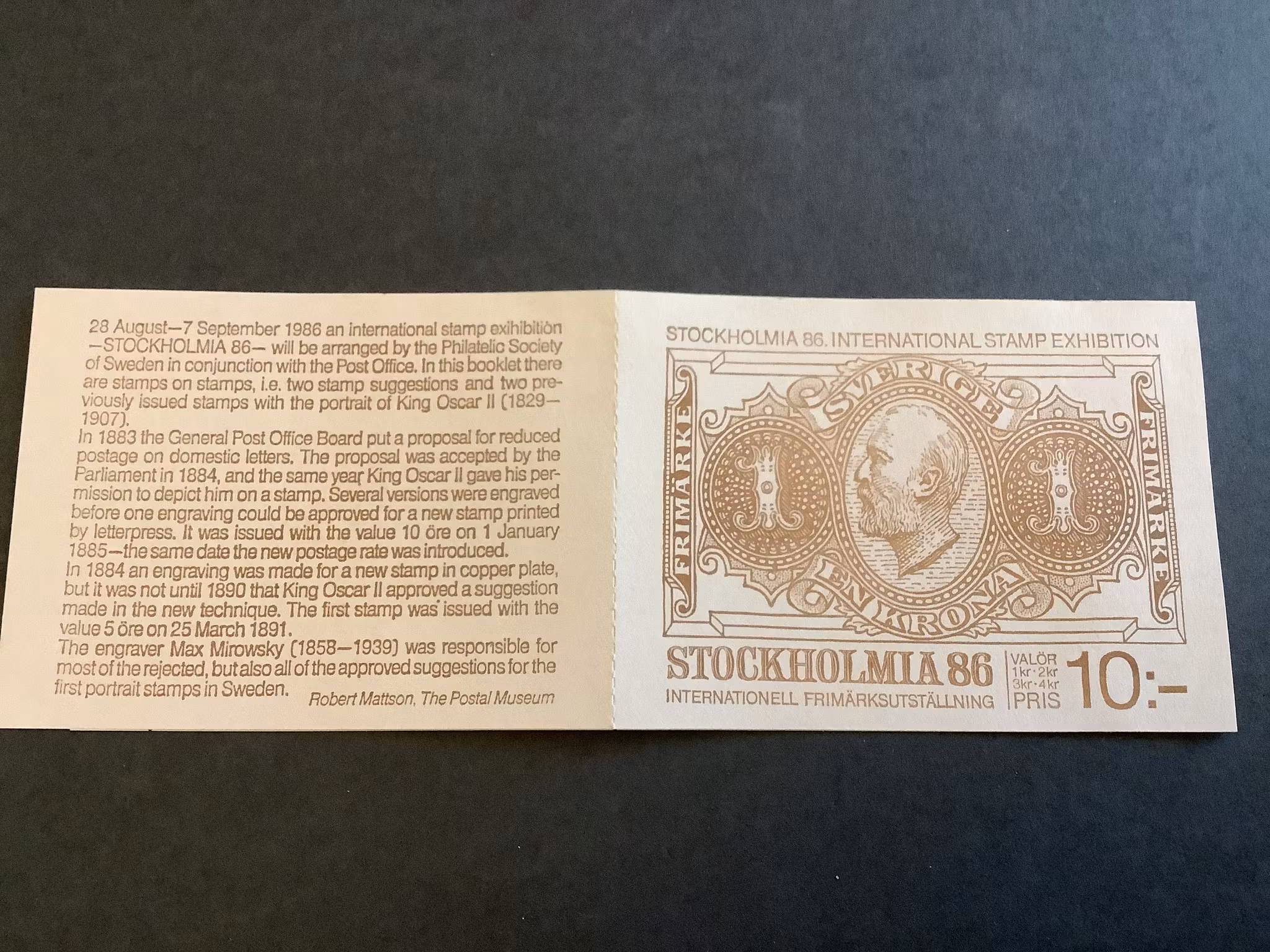 Stockholmia 86 I 1983 postfriskt häfte