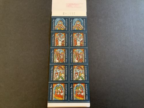 Julpost inrikes 1982 postfriskt häfte med kontrollnummer