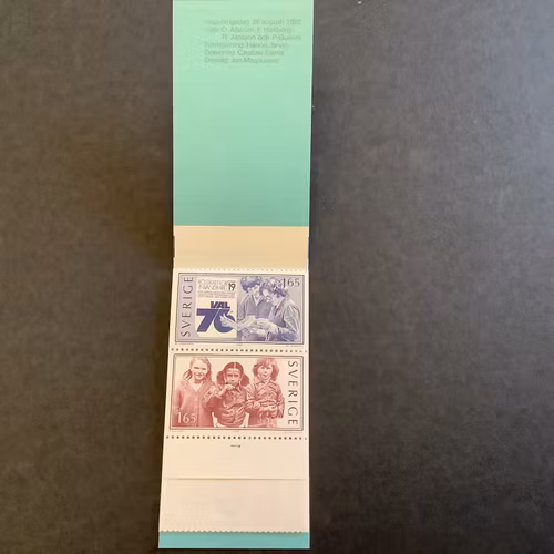 Leva tillsammans 1982 postfriskt häfte med cylindersiffra 1