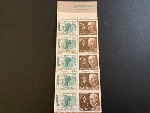 Nobelpristagare 1920 postfriskt häfte med kontrollnummer