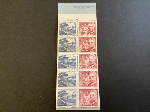 Nobelpristagare 1920 postfriskt häfte med cylindersiffra