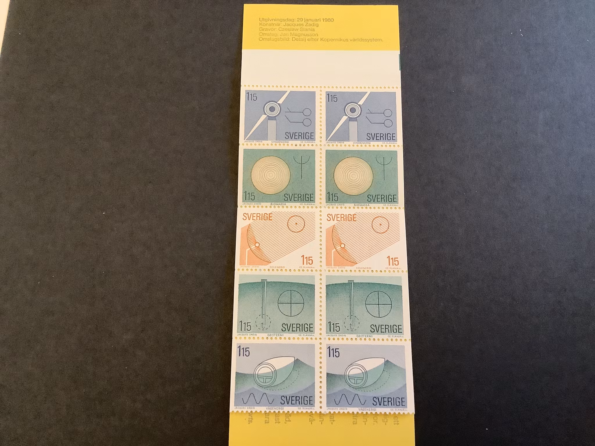 Förnybara energikällor 1980 postfriskt häfte