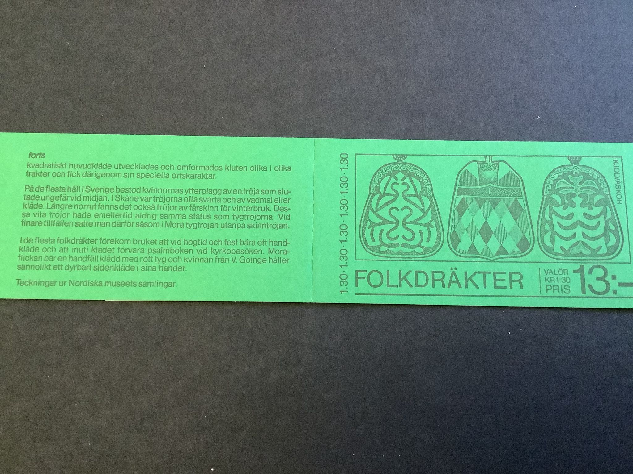 Folkdräkter 1979 postfriskt häfte