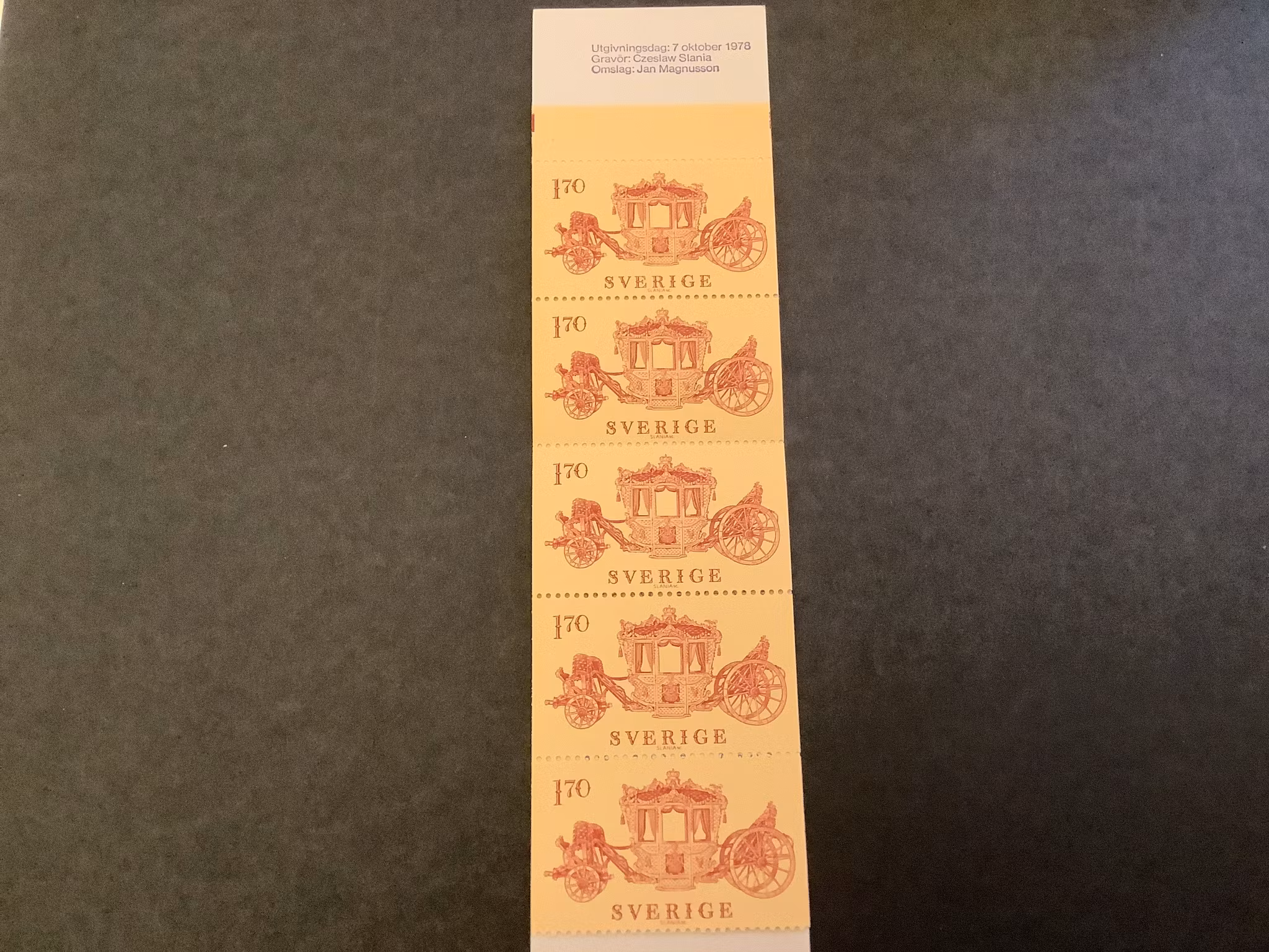 Kröningsvagn 1978 postfriskt häfte