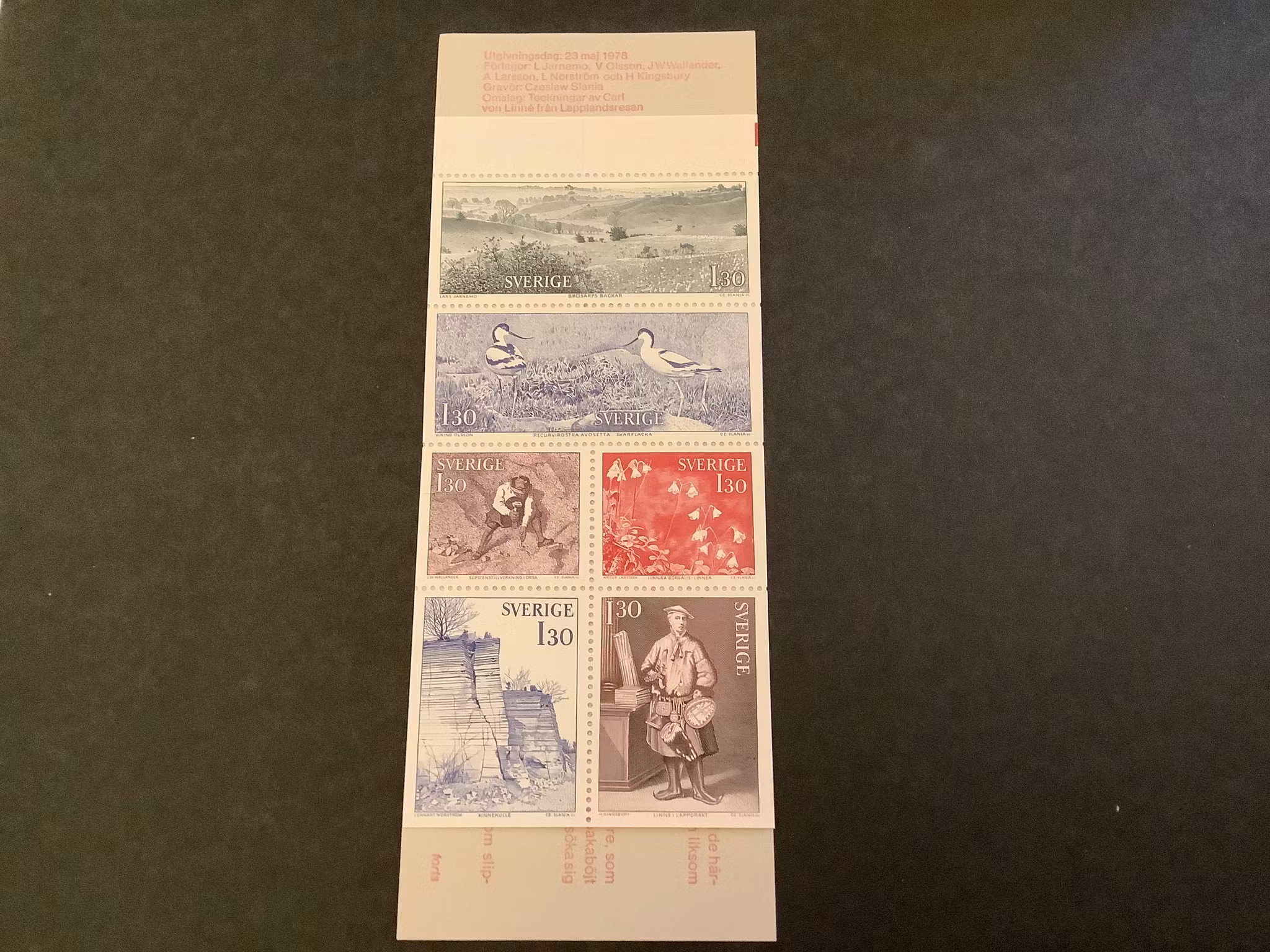 Linnes resor 1978 postfriskt häfte