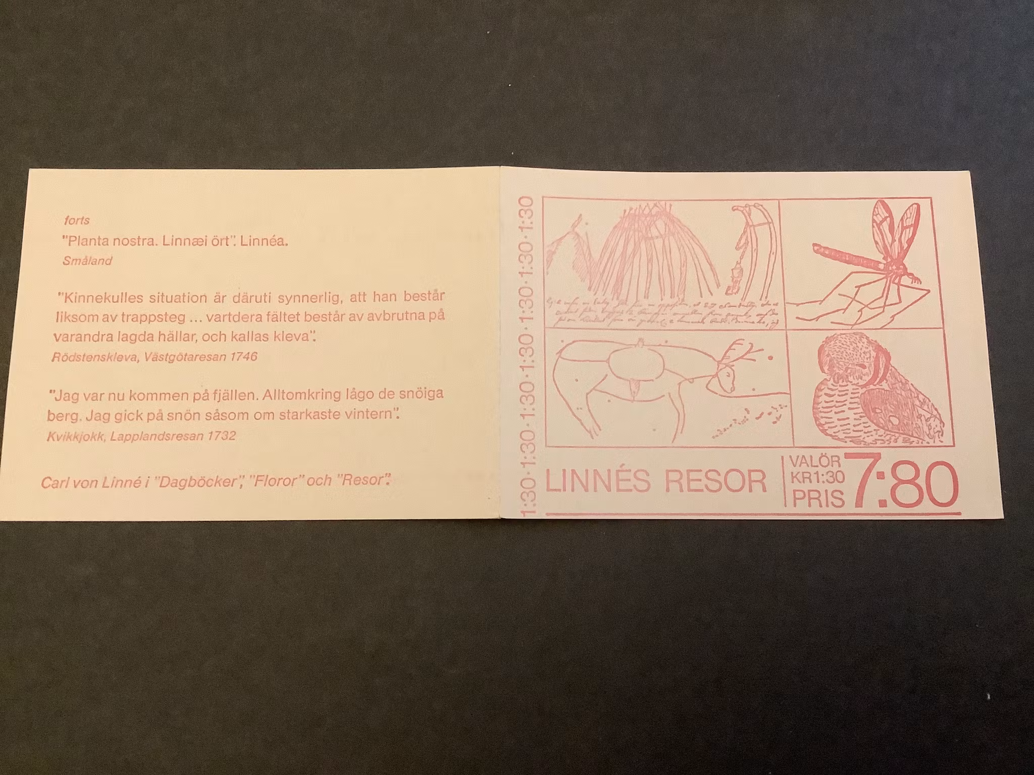 Linnes resor 1978 postfriskt häfte