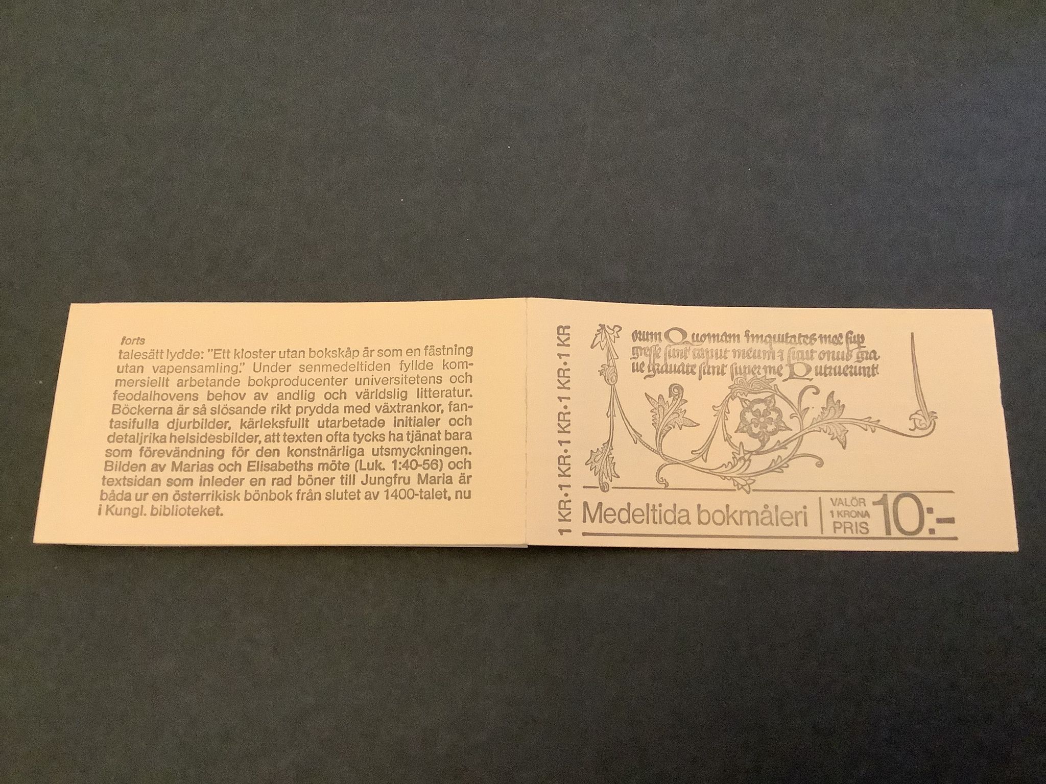 Medeltida bokmåleri 1976 postfriskt häfte