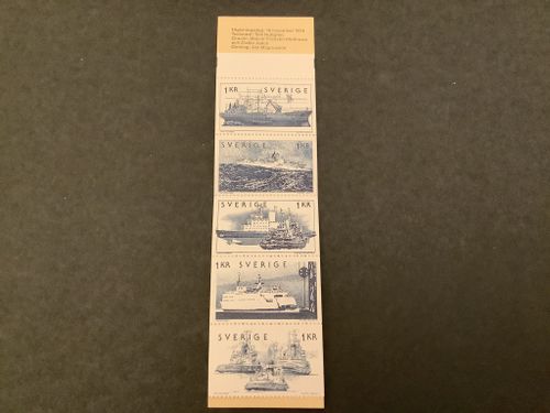 Sjöfart 1974 postfriskt häfte med ryggtryck