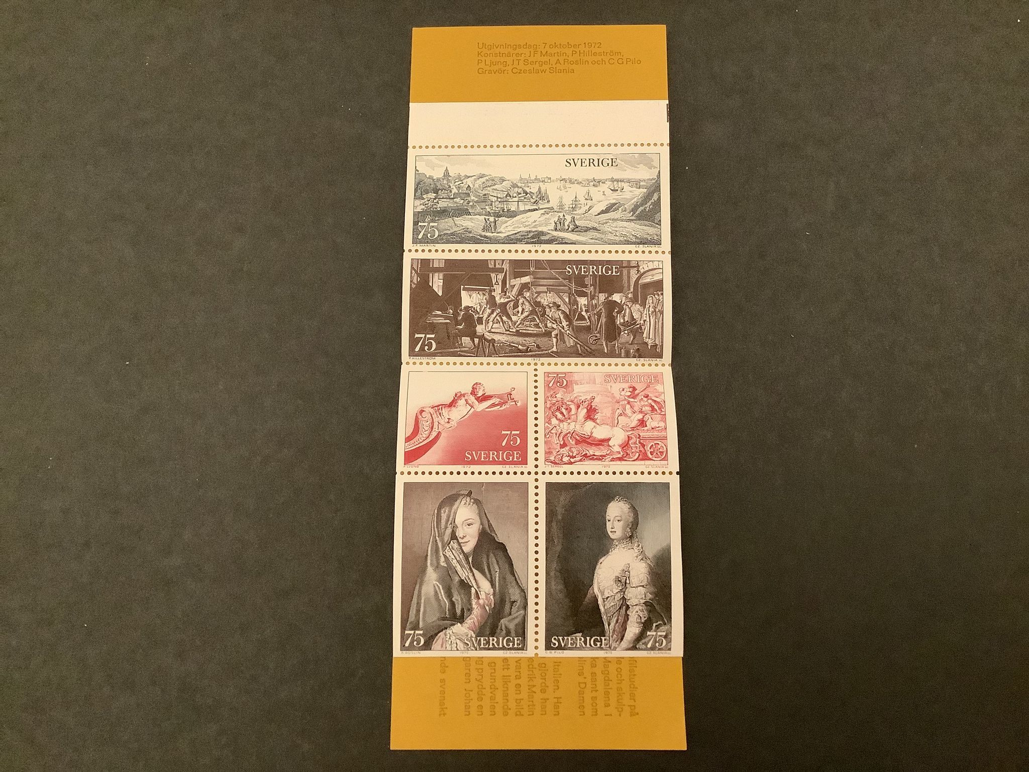 Gustaviansk konst 1972 postfriskt häfte