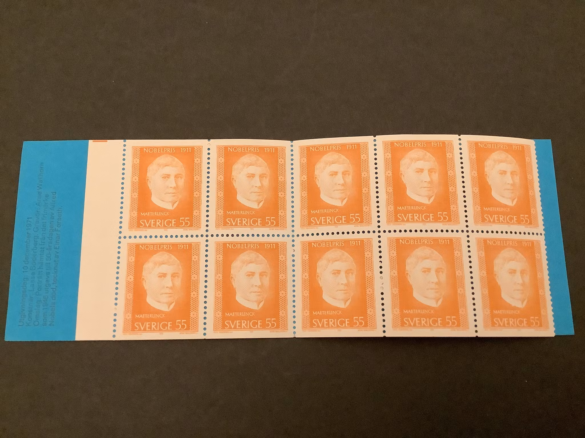 Nobelpris 1911 postfriskt häfte