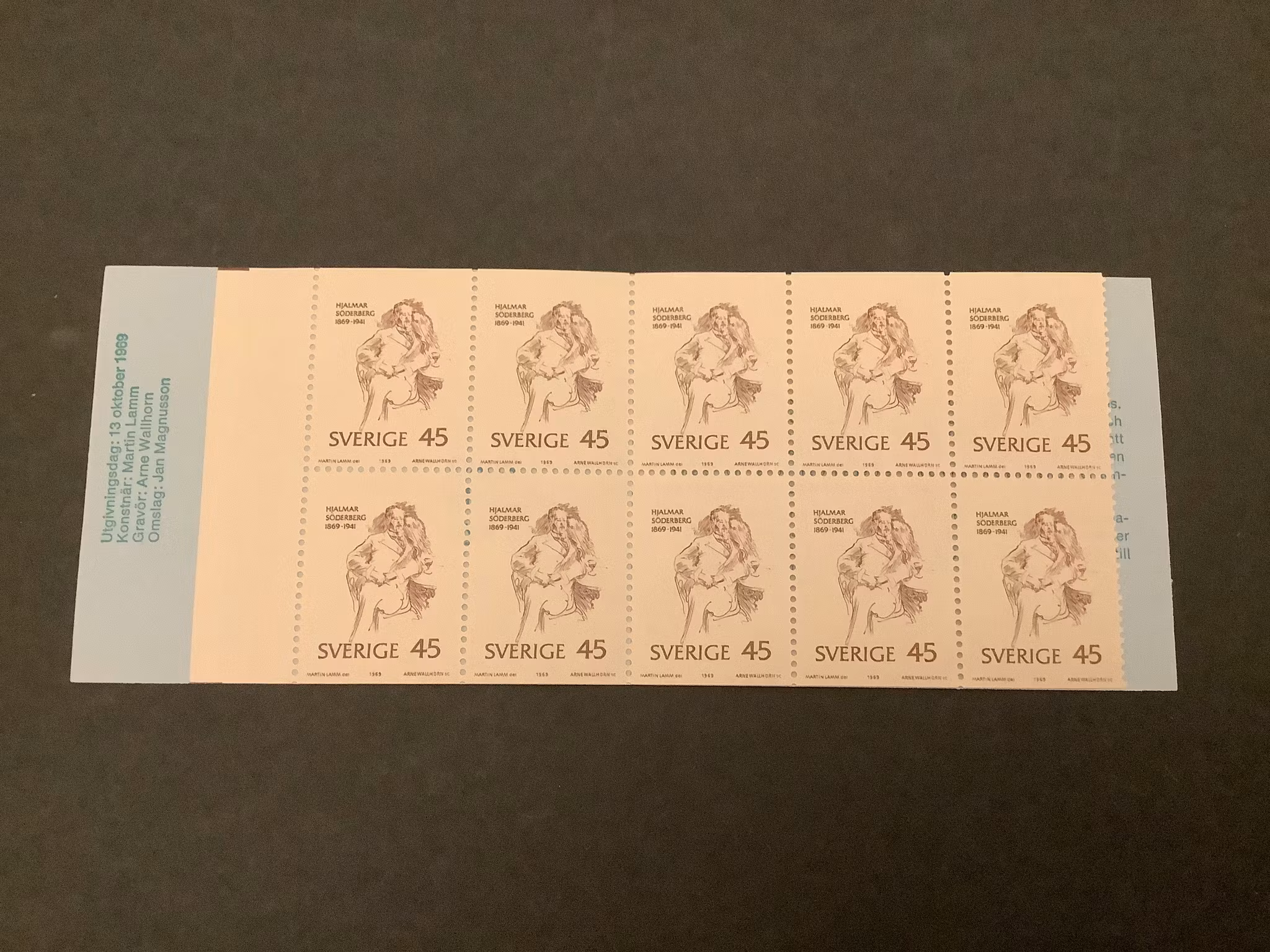Hjalmar Söderberg 1969 postfriskt häfte