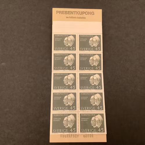 Nobelpristagare 1908 postfriskt häfte