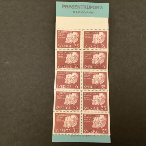 Nobelpristagare 1908 postfriskt häfte