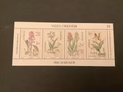 Vilda orkideer facit nr 1222-1225 postfriskt block