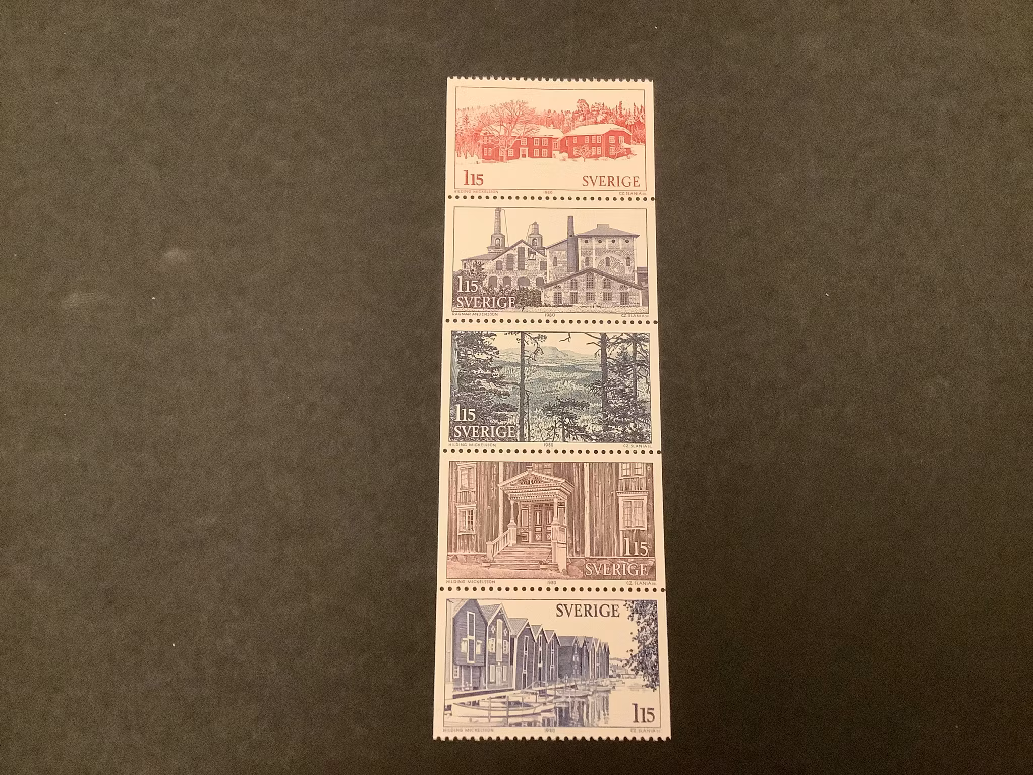 Hälsingland facit nr 1125-1129 postfriskt häftesblock