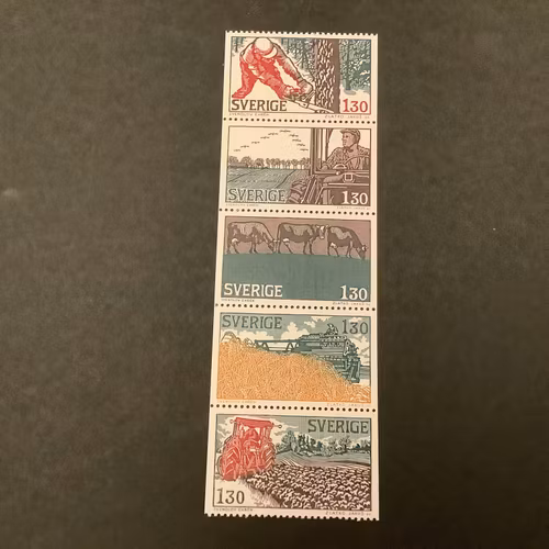 Lantbruk facit nr 1077-1081 postfriskt häftesblock