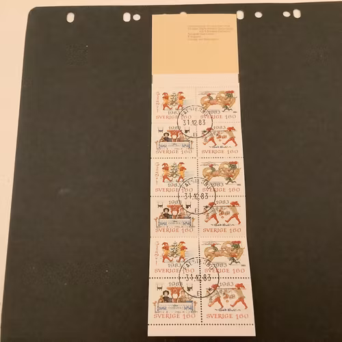 Julpost inrikes facit nr 1275-1278 i lyxstämplat häfte FALSTERBO