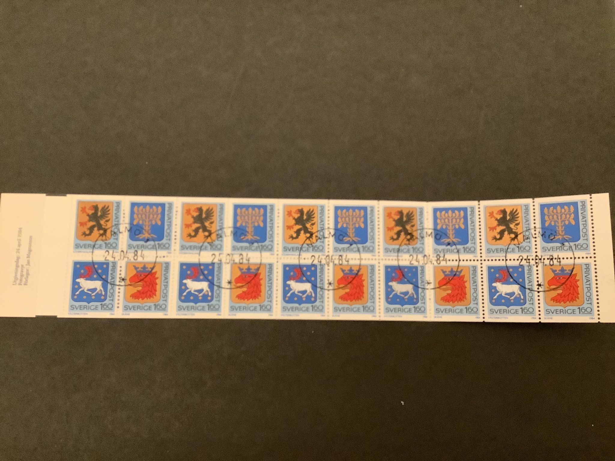 Rabattmärken VI facit nr 1295-1298 i lyxstämplat häfte MALMÖ 1
