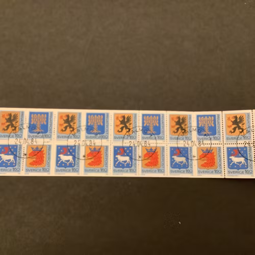 Rabattmärken VI facit nr 1295-1298 i lyxstämplat häfte MALMÖ 1