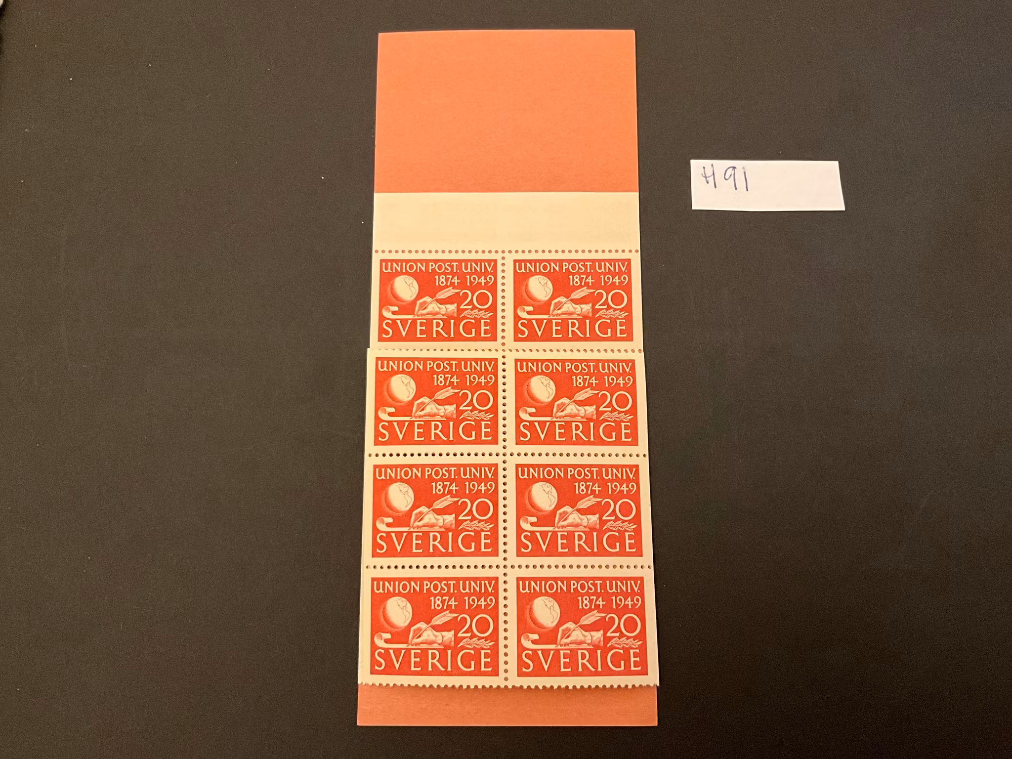 Världpostföreningen UPU 75 år postfriskt häfte